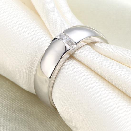 Men's Wedding Band Solid Sterling 925 Silver Ring XFR8050