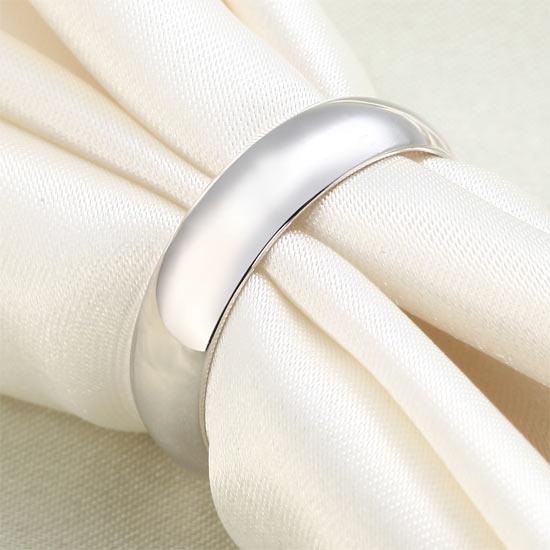 High Polished Plain Men's Solid Sterling 925 Silver Ring XFR8053