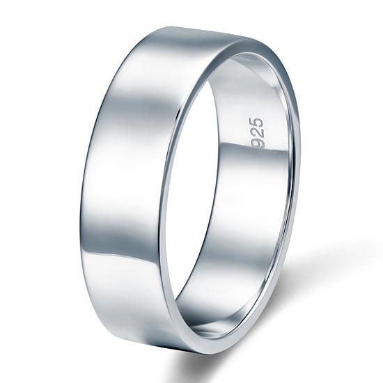 Men's Solid Sterling 925 Silver Wedding Band Ring XFR8056