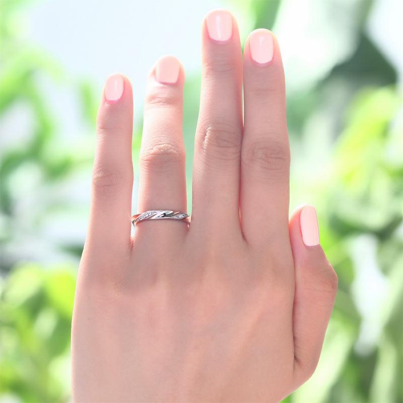 Created Diamond Solid Sterling 925 Silver Twist Ring XFR8064