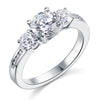 Load image into Gallery viewer, 3 Stone Created Diamond Solid Sterling 925 Silver Ring XFR8065