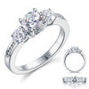 Load image into Gallery viewer, 3 Stone Created Diamond Solid Sterling 925 Silver Ring XFR8065