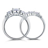 Load image into Gallery viewer, Created Diamond 2-Pc Solid Sterling 925 Silver Ring Set XFR8066