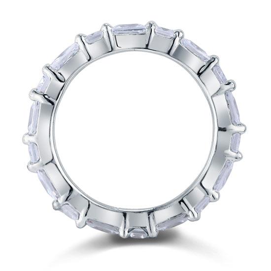 Emerald Cut Solid Sterling 925 Silver Ring XFR8070