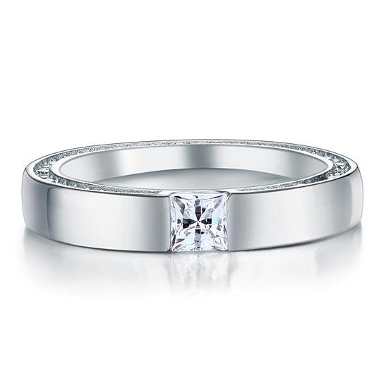 Princess Cut Created Diamond Solid Sterling 925 Silver Ring XFR8074