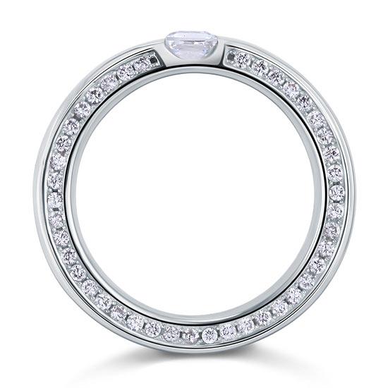 Princess Cut Created Diamond Solid Sterling 925 Silver Ring XFR8074