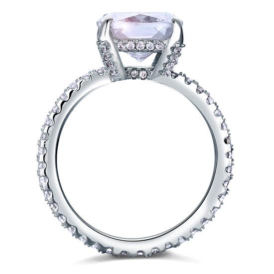 5 Carat Cushion Cut Created Diamond Solid 925 Sterling Silver Wedding Engagement