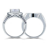 Load image into Gallery viewer, Vintage Style 2 Carat Created Diamond Solid Sterling 925 Silver 2-Pc Bridal Wedd