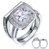 Load image into Gallery viewer, Vintage Style 2 Carat Created Diamond Solid Sterling 925 Silver 2-Pc Bridal Wedd