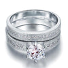 Load image into Gallery viewer, Vintage Style 1.25  Solitaire Created Diamond Solid Sterling 925 Silver 2-Pc Bri