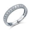 Load image into Gallery viewer, Vintage Style Art Deco Created Diamond Solid Sterling 925 Silver Band Wedding Et