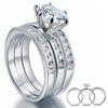 Load image into Gallery viewer, 2 Ct Created Diamond 925 Sterling Silver Wedding Engagement Ring Set 3-Pcs XFR81