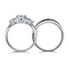 Load image into Gallery viewer, Vintage Style 1 Carat Created Diamond Solid Sterling 925 Silver 2-Pc Wedding Eng