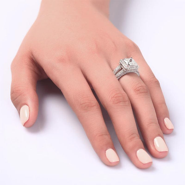 Vintage Style 1.5 Carat Created Diamond Solid 925 Sterling Silver Bridal Wedding
