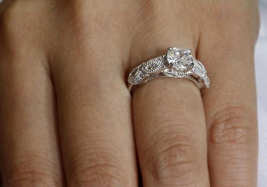 Vintage Style 1 Ct Solid 925 Sterling Silver Bridal Wedding Engagement Ring XFR8