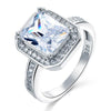 Load image into Gallery viewer, 4 Carat Rectangle Solid 925 Sterling Silver Wedding Engagement Ring Jewelry XFR8