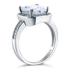 Load image into Gallery viewer, 4 Carat Rectangle Solid 925 Sterling Silver Wedding Engagement Ring Jewelry XFR8