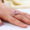 Load image into Gallery viewer, Solid 925 Sterling Silver Luxury Engagement Ring 6 Ct Cushion Fancy Pink Created