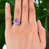 Load image into Gallery viewer, Solid 925 Sterling Silver Luxury Engagement Ring 6 Ct Cushion Fancy Pink Created
