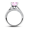 Load image into Gallery viewer, 1.5 Carat Princess Cut Fancy Pink Created Diamond 925 Sterling Silver Wedding En