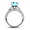 Load image into Gallery viewer, 1.5 Carat Princess Cut Fancy Blue Created Diamond 925 Sterling Silver Wedding En