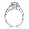 Load image into Gallery viewer, 925 Sterling Silver Wedding Engagement Halo Ring 2 Carat Created Diamond XFR8199