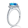 Load image into Gallery viewer, Sterling 925 Silver Wedding Engagement Ring Pear Blue Created Diamond Jewelry XF