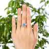 Load image into Gallery viewer, Sterling 925 Silver Wedding Engagement Ring Pear Blue Created Diamond Jewelry XF