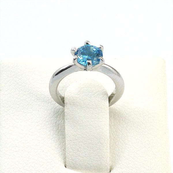 Newborn Baby 925 Sterling Silver Ring Blue Created Diamond Photo Prop XFR8207