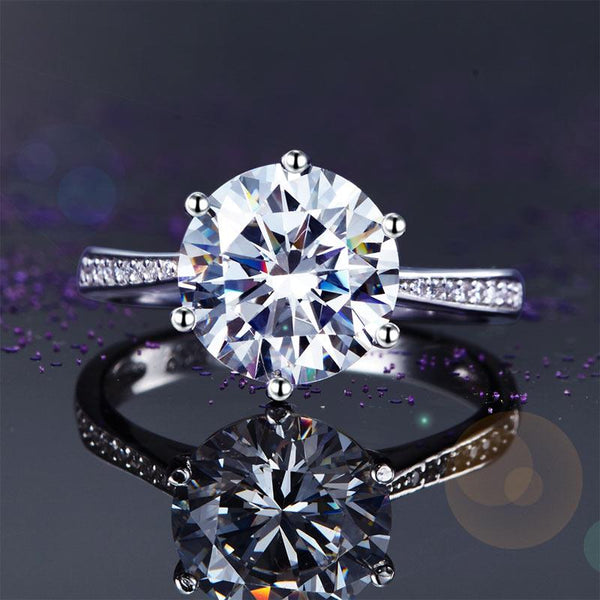 925 Sterling Silver Wedding Engagement Ring 3 Carat Created Diamond Jewelry XFR8