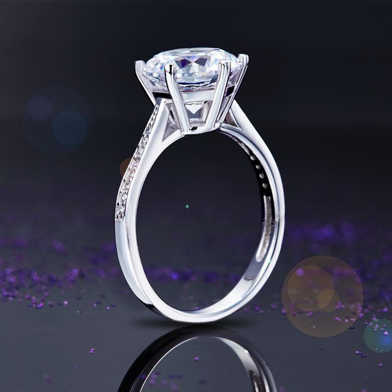 925 Sterling Silver Wedding Engagement Ring 3 Carat Created Diamond Jewelry XFR8
