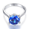 Load image into Gallery viewer, 925 Sterling Silver Wedding Engagement Ring 3 Carat Blue Created Diamond Jewelry