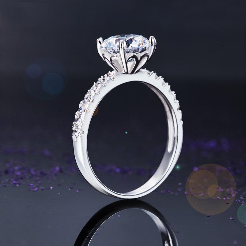 925 Sterling Silver Bridal Engagement Ring 2 Carat Created Diamond Jewelry XFR82