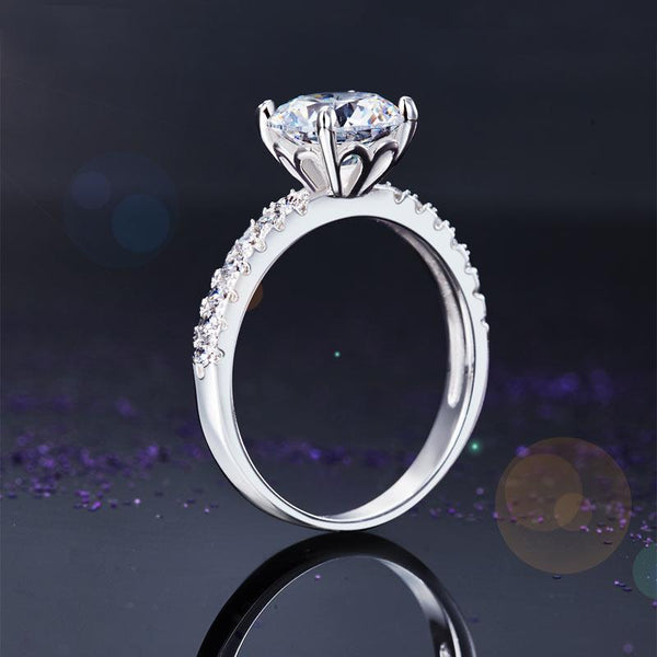 925 Sterling Silver Bridal Engagement Ring 2 Carat Created Diamond Jewelry XFR82