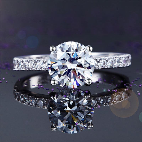 925 Sterling Silver Bridal Engagement Ring 2 Carat Created Diamond Jewelry XFR82
