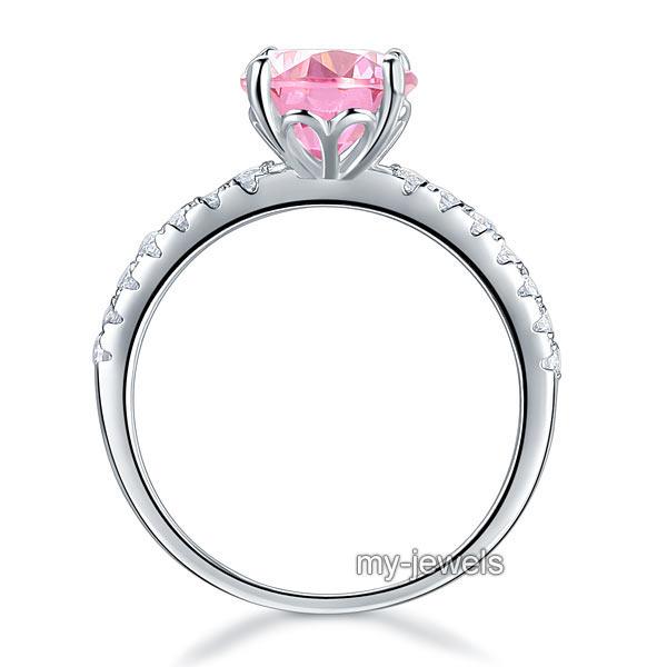 925 Sterling Silver Bridal Engagement Ring 2 Carat Created Diamond Jewelry