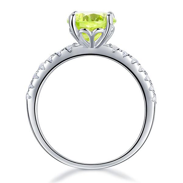925 Sterling Silver Bridal Wedding Promise Engagement Ring 2 Carat Green Jewelry