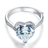 Load image into Gallery viewer, 925 Sterling Silver Bridal Engagement Ring 3.5 Carat Heart Created Diamond Jewel