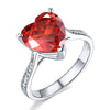 Load image into Gallery viewer, 925 Sterling Silver Bridal Ring 3.5 Carat Heart Ruby Red Created Diamond Jewelry