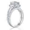 Load image into Gallery viewer, 925 Sterling Silver Wedding Halo Ring Set 2 Carat Created Diamond XFR8218