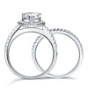Load image into Gallery viewer, Solid Sterling 925 Silver Bridal Wedding Promise Engagement Ring Set 2 Ct Pear J