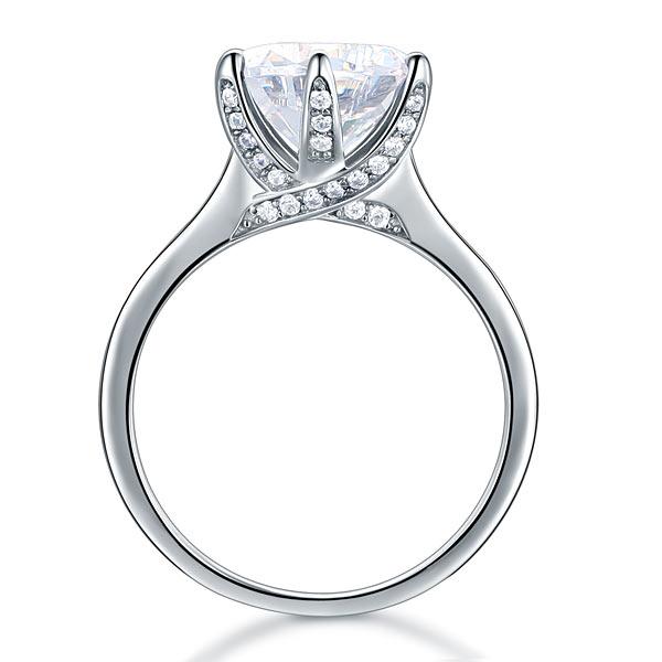 925 Sterling Silver Luxury Wedding Engagement Ring 3 Carat Created Diamond Jewel