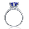 Load image into Gallery viewer, 925 Sterling Silver Engagement Luxury Ring 3 Carat Blue Created Tanzanite Jewelr