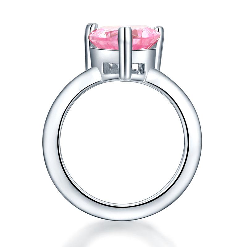 Newborn Baby 925 Sterling Silver Ring Pink Heart Created Diamond Photo Prop XFR8