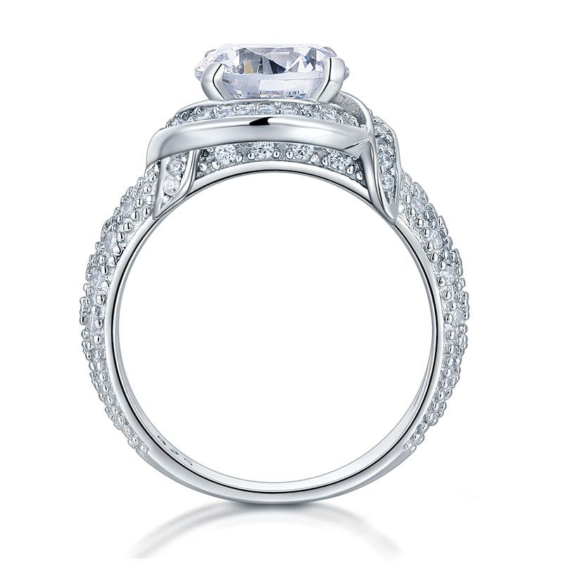 Vintage Style Art Deco 925 Sterling Silver Ring Promise Engagement XFR8238