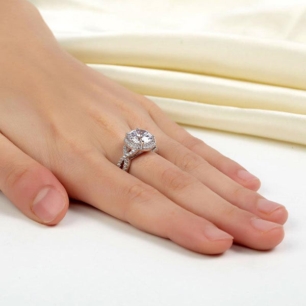 3 Carat Created Diamond 925 Sterling Silver Wedding Engagement Luxury Ring Promi