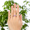 Load image into Gallery viewer, 925 Sterling Silver Wedding Promise Anniversary Ring 1.25 Ct Fancy Pink Created