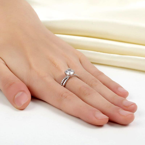925 Sterling Silver Wedding Promise Anniversary Ring 1.25 Ct Created Diamond XFR