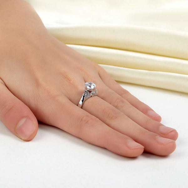 925 Sterling Silver Wedding Promise Anniversary Ring 1.25 Ct Created Diamond Jew