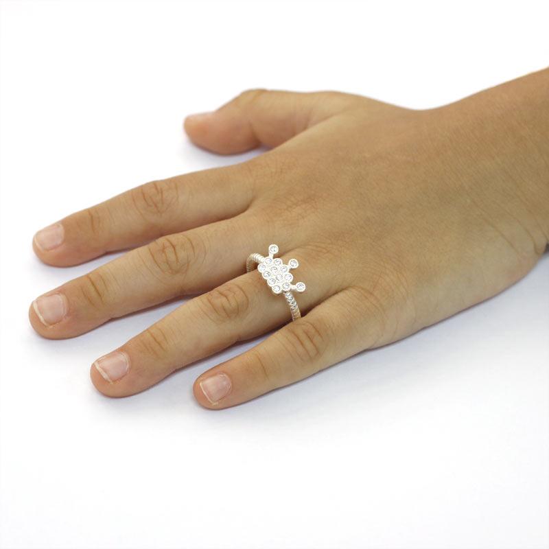 Kids Girls Princess Crown Ring Solid 925 Sterling Silver Children Jewelry Adjust